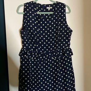 Mod Cloth Kling Navy dress with Cream polka dots